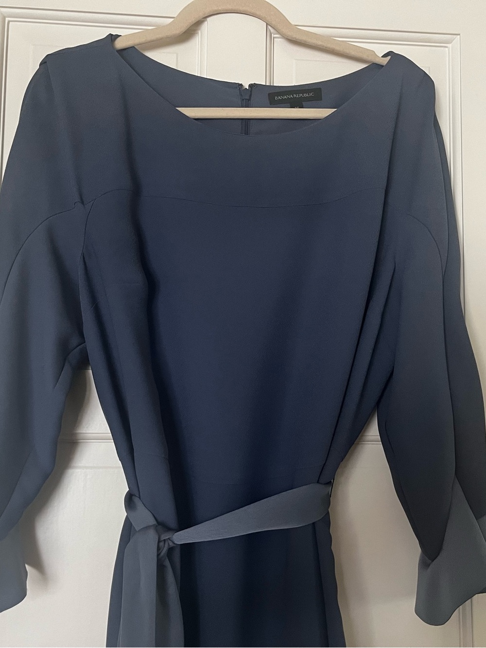 Banana Republic Long-Sleeve Belted Boatneck Dress